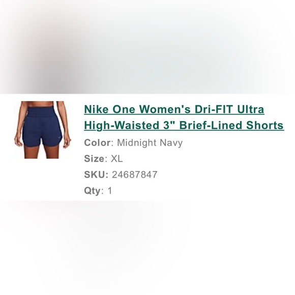 Nike Dri-FIT Ultra High Waisted 3” Shorts Midnight Navy XL - Picture 2 of 2